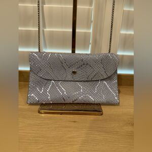Gray Snakeskin Pattern Clutch